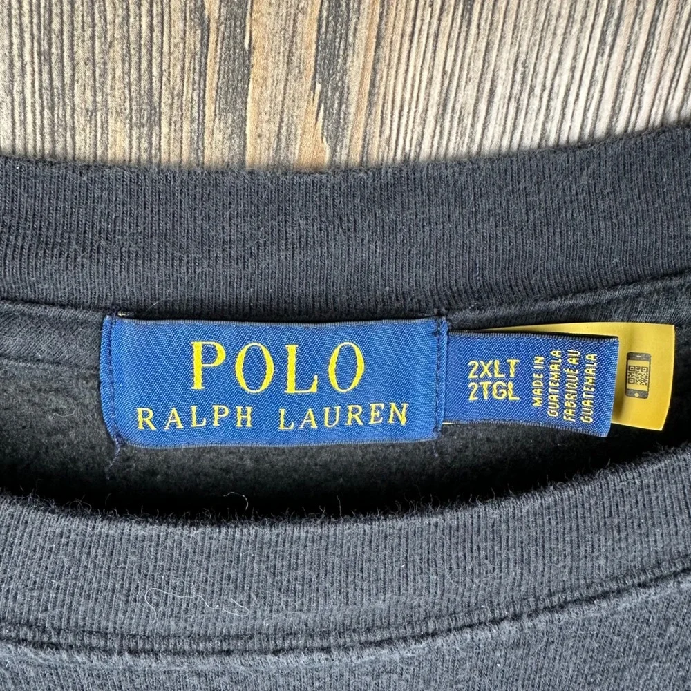 Polo Ralph Lauren Paint Splatter Big Pony Graphic Sweatshirt Mens 2XLT Black